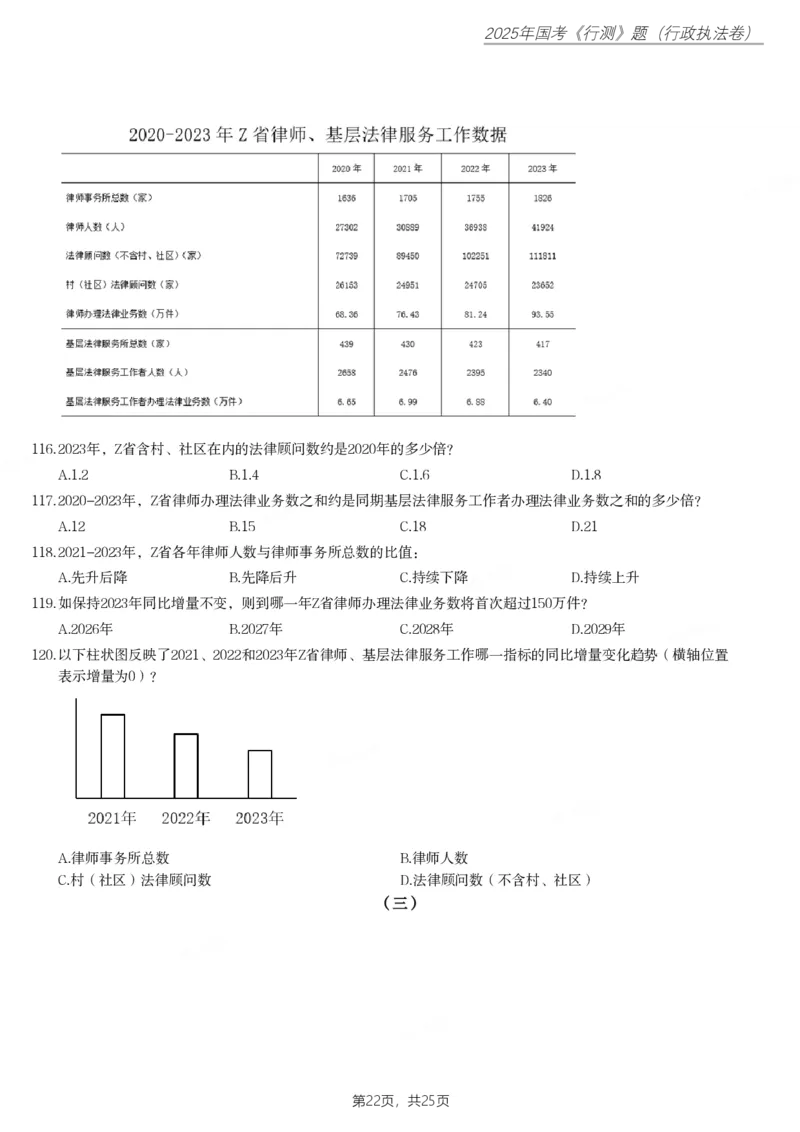 2025年国家公务员录用考试《行测》题（行政执法卷）_国考省考_国考2000-2026真题pdf_2000-2025国考行测PDF_行测-真题