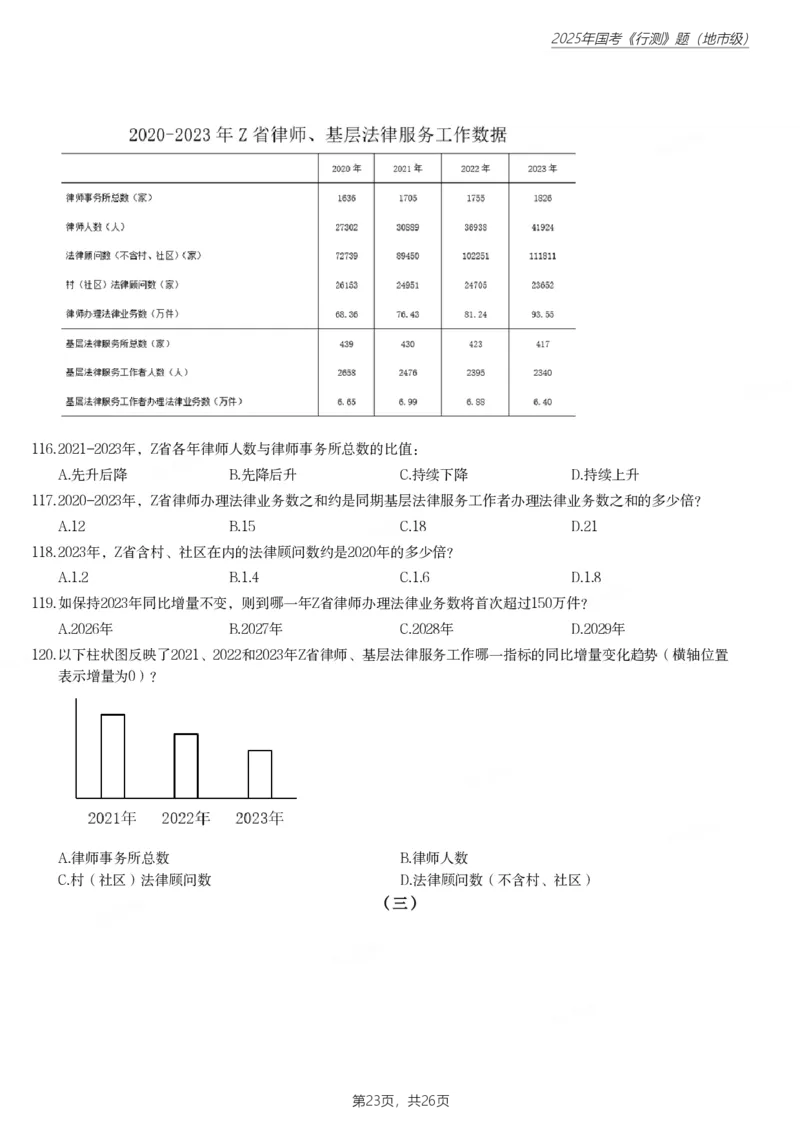 2025年国家公务员录用考试《行测》题（地市级）_国考省考_国考2000-2026真题pdf_2000-2025国考行测PDF_行测-真题