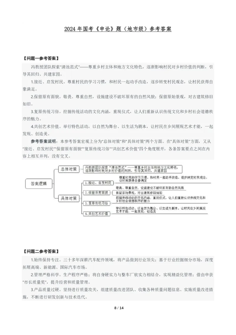 2024年国考申论真题（地市级）及参考答案_国考省考_国考2000-2026真题pdf_2000-2025国考申论PDF