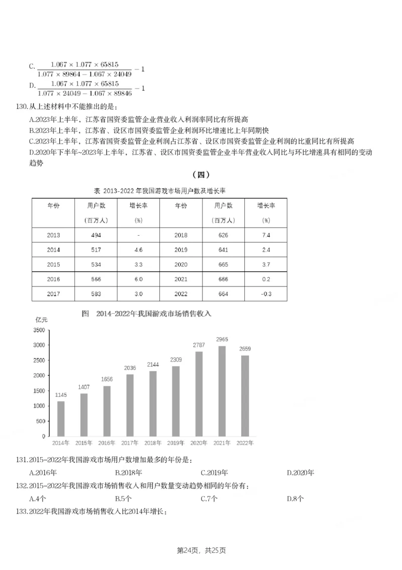 2024年江苏省公务员录用考试《行测》题（B类）_国考省考_省考真题_15江苏公务员考试真题pdf版_江苏公务员考试真题&mdash;&mdash;行测08-25_行测题目