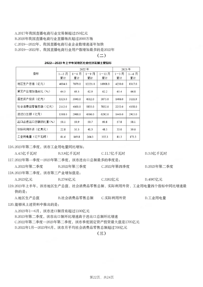 2024年江苏省公务员录用考试《行测》题（C类）_国考省考_省考真题_15江苏公务员考试真题pdf版_江苏公务员考试真题&mdash;&mdash;行测08-25_行测题目