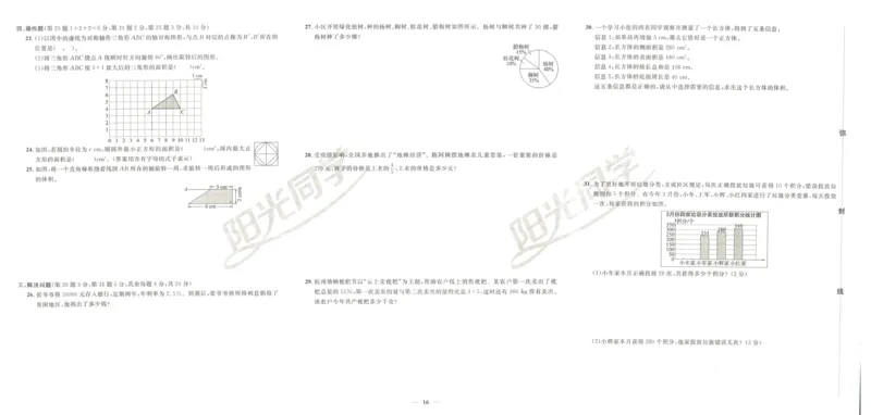 《阳光同学真题卷》数学_小升初毕业升学全真模拟卷（语数英科学）