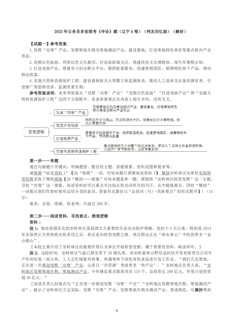 2023年公务员多省联考《申论》真题（辽宁A卷）及参考答案_国考省考_省考真题_17辽宁公务员考试真题pdf版_辽宁公务员考试真题&mdash;&mdash;申论08-24