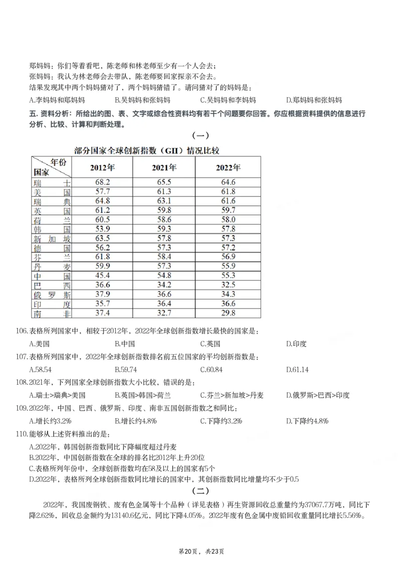 2024年重庆市公务员录用考试《行测》题_国考省考_省考真题_31重庆公务员考试真题pdf版_重庆公务员考试真题&mdash;&mdash;行测08-25_题目