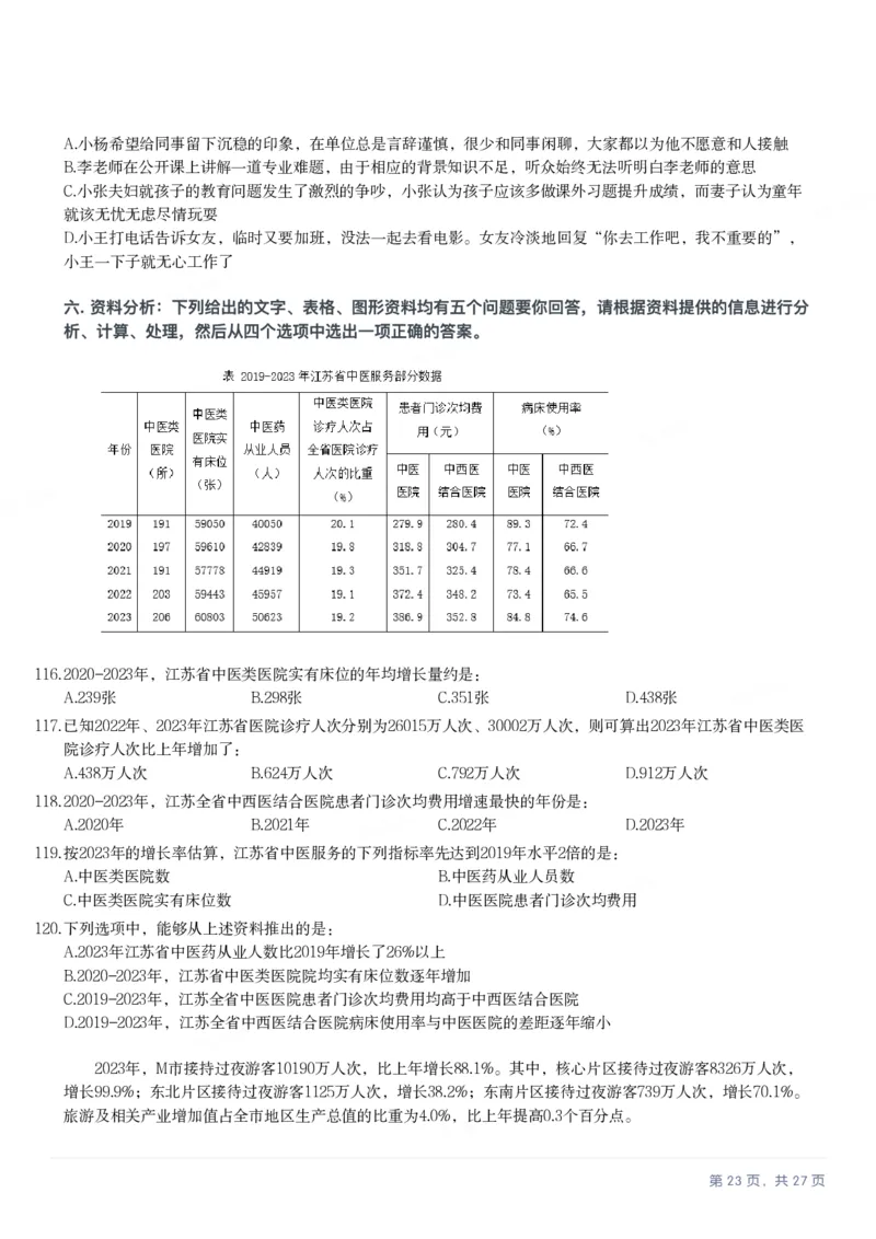 2025年江苏省公务员录用考试《行测》题（B类）_国考省考_省考真题_15江苏公务员考试真题pdf版_江苏公务员考试真题&mdash;&mdash;行测08-25_行测题目