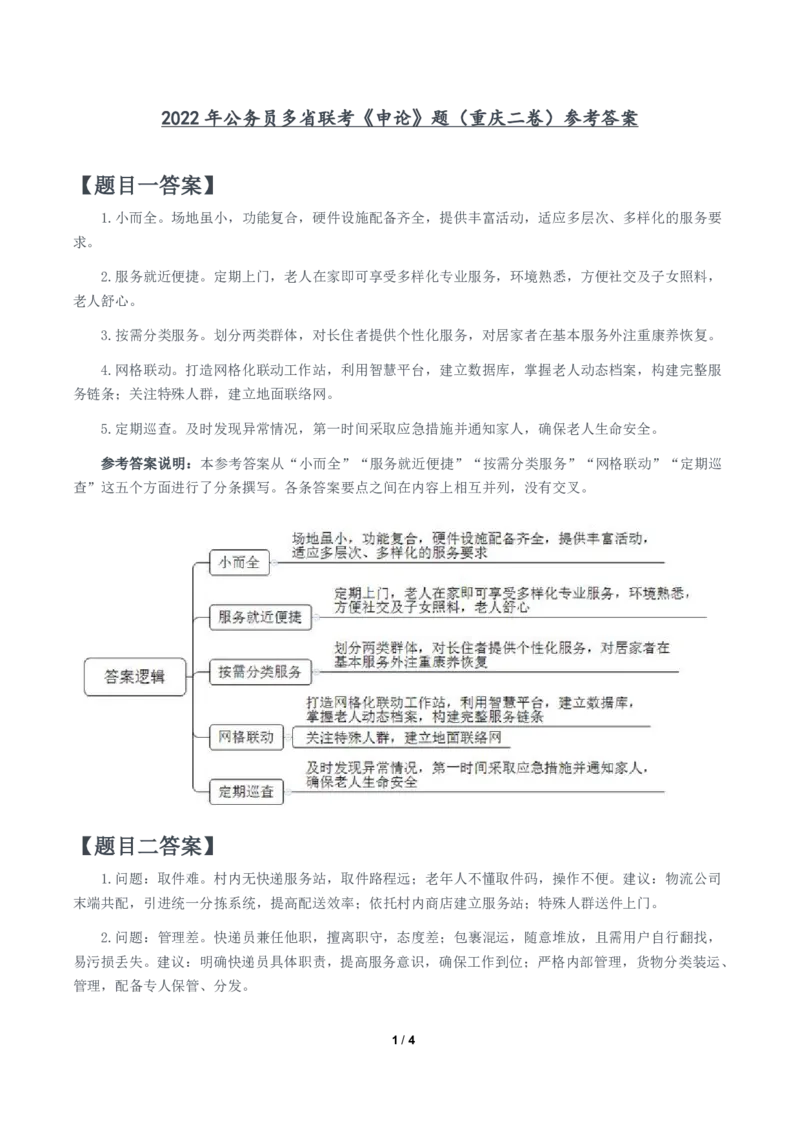 2022年公务员多省联考《申论》题（重庆二卷）题及参考答案_国考省考_省考真题_31重庆公务员考试真题pdf版_重庆公务员考试真题&mdash;&mdash;申论08-24
