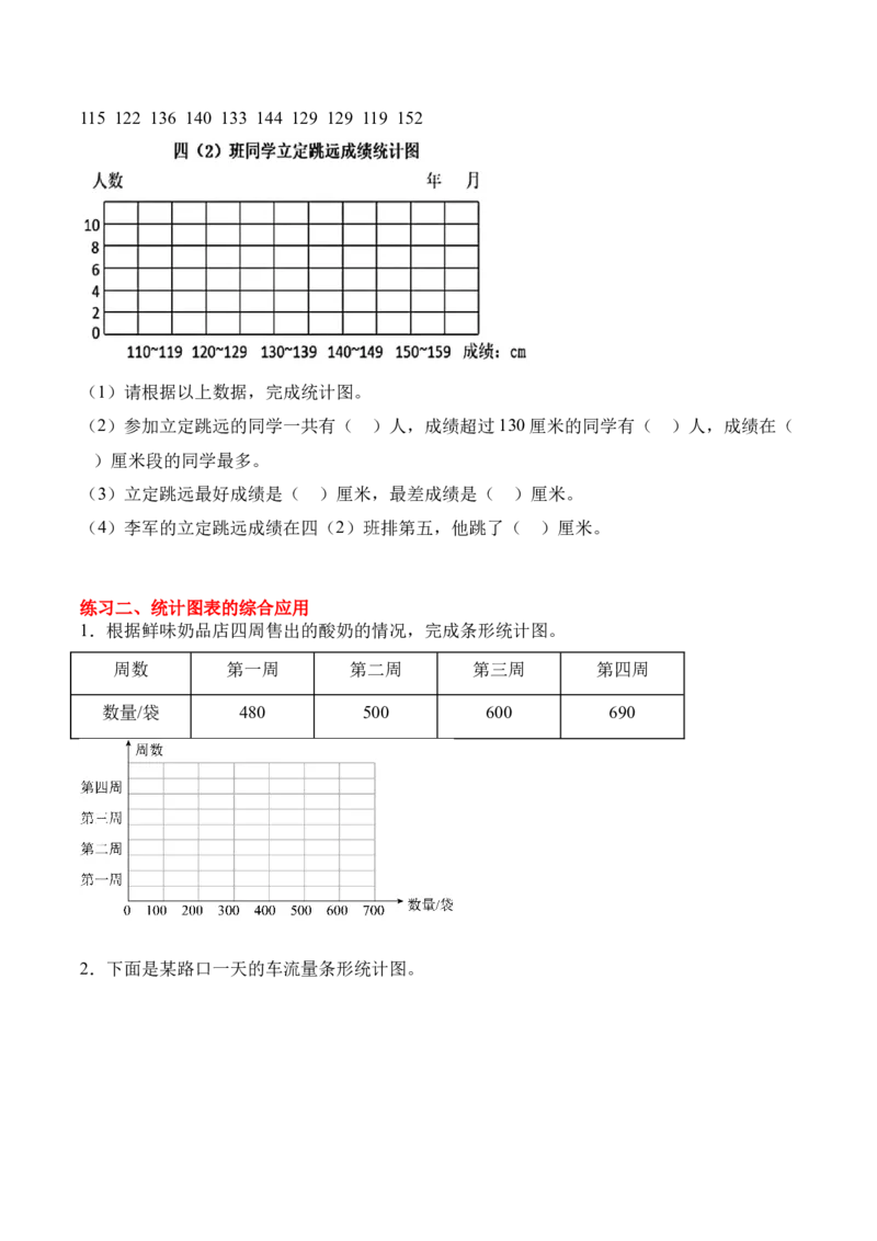 专题07：统计表和条形统计图（一）（期末专项训练）（苏教版&middot;新教材）（原卷版）_三年级数学下册（苏教版）_期末总复习-K159_期末总复习_2026版
