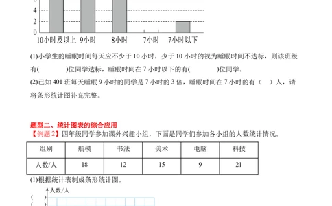 专题07：统计表和条形统计图（一）（期末专项训练）（苏教版&middot;新教材）（原卷版）_三年级数学下册（苏教版）_期末总复习-K159_期末总复习_2026版