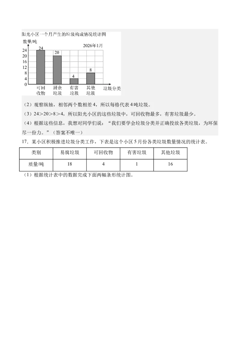 专题08：☆垃圾分类中的数学问题（期末专项训练）（苏教版&middot;新教材）（解析版）_三年级数学下册（苏教版）_期末总复习-K159_期末总复习_2026版