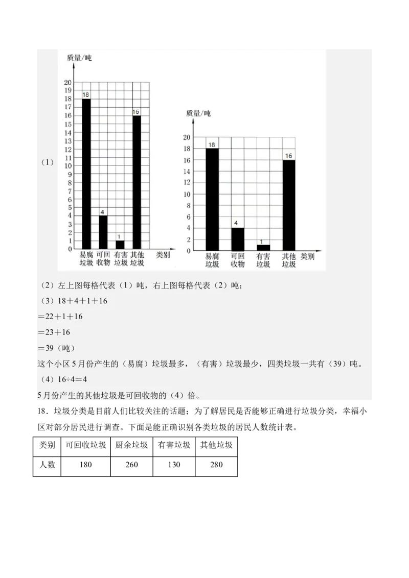 专题08：☆垃圾分类中的数学问题（期末专项训练）（苏教版&middot;新教材）（解析版）_三年级数学下册（苏教版）_期末总复习-K159_期末总复习_2026版