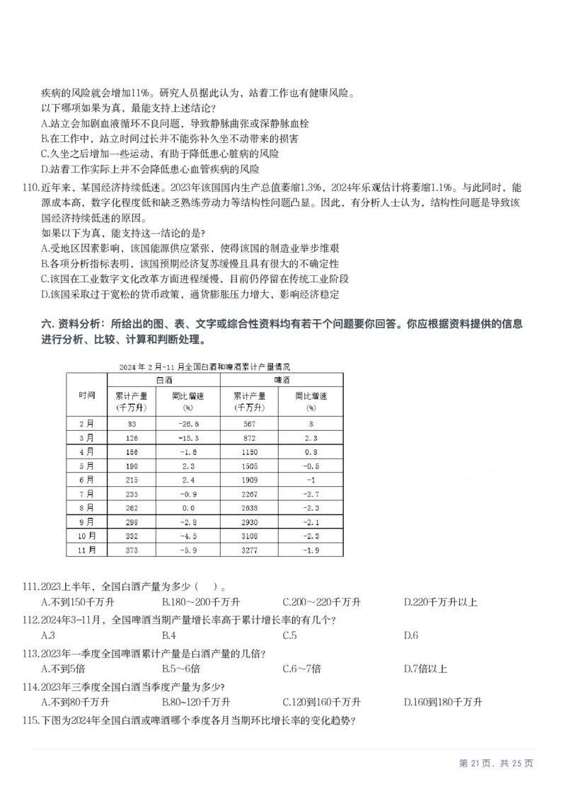 2025年内蒙古公务员录用考试《行测》题_国考省考_省考真题_18内蒙古公务员考试真题pdf版_内蒙古公务员考试真题&mdash;&mdash;行测08-23+25_题目