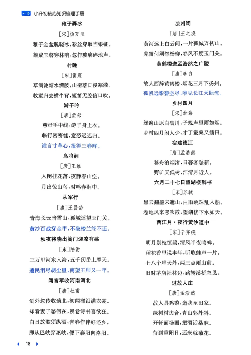 25一本小升初冲刺新卷-语文核心知识梳理手册