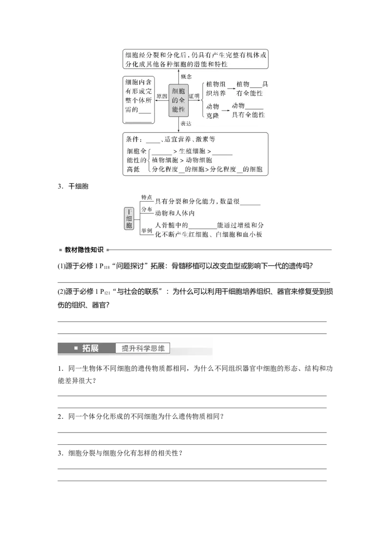 第4单元　第5课时　细胞的分化、衰老和死亡_新高考复习资料_2024年新高考复习资料_一轮复习资料_完2024生物步步高大一轮复习（课件+讲义）_2024年高考生物一轮复习讲义（新人教版）