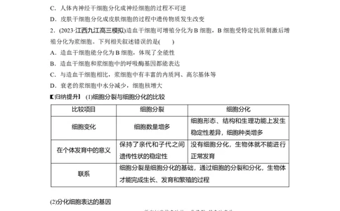 第4单元　第5课时　细胞的分化、衰老和死亡_新高考复习资料_2024年新高考复习资料_一轮复习资料_完2024生物步步高大一轮复习（课件+讲义）_2024年高考生物一轮复习讲义（新人教版）