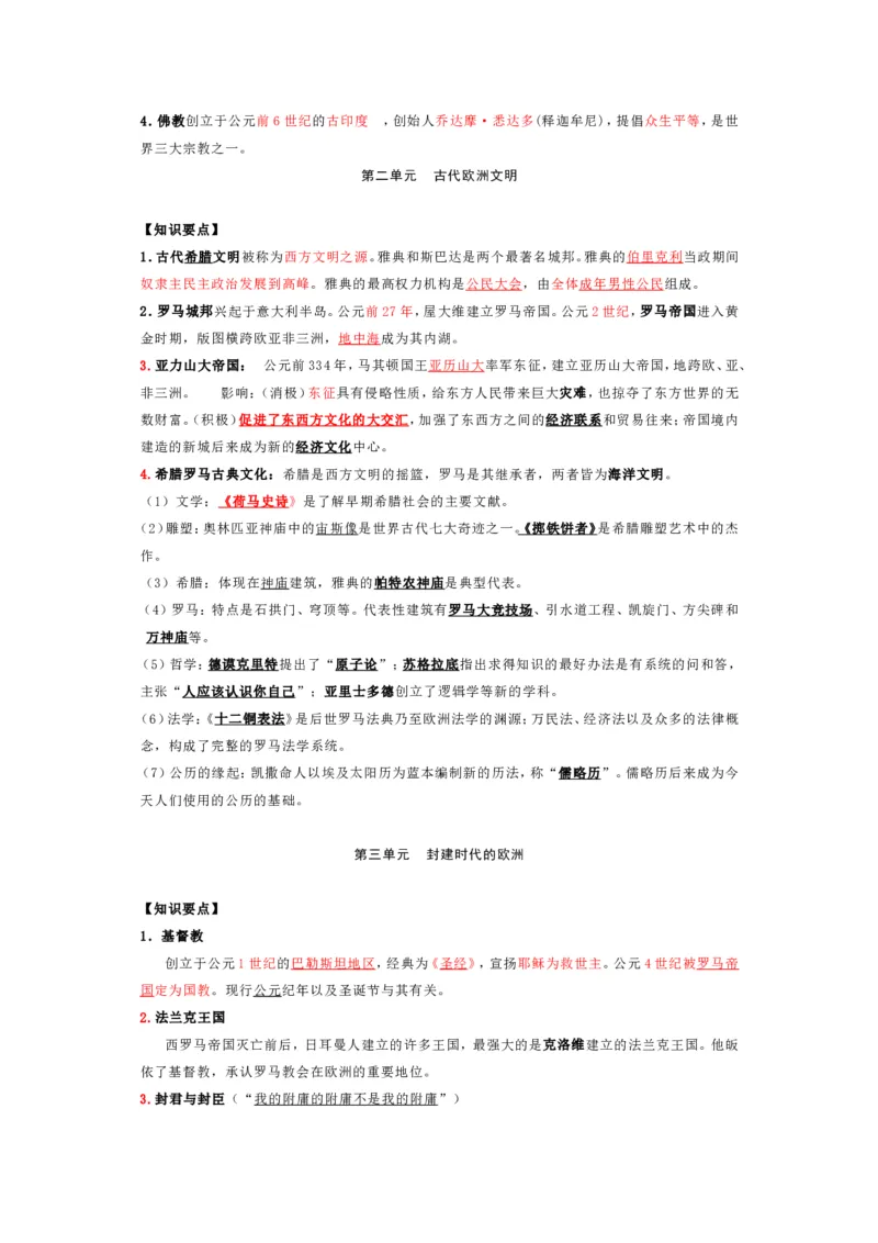 中考历史复习知识提纲全六册可下载_中考历史资料合集