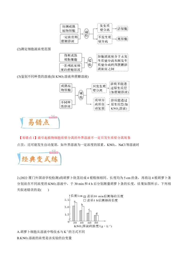 考向03细胞内物质输入和输出-备战2023年高考生物一轮复习考点微专题（全国通用）（原卷版）(1)_通用版（老高考）复习资料_2023年复习资料_一轮复习