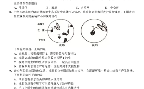生物试卷_2025年12月高一试卷_251206浙江省杭州市地区(含周边)重点中学2025学年第一学期高一年级期中考试（全）