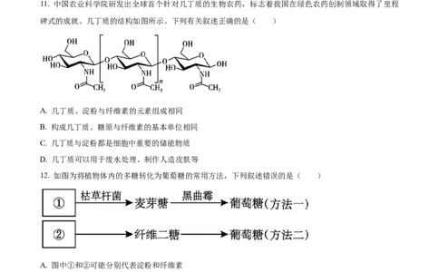 精品解析：吉林省通化市梅河口市第五中学2025-2026学年高一上学期10月月考生物试题（原卷版）_2025年10月高一试卷