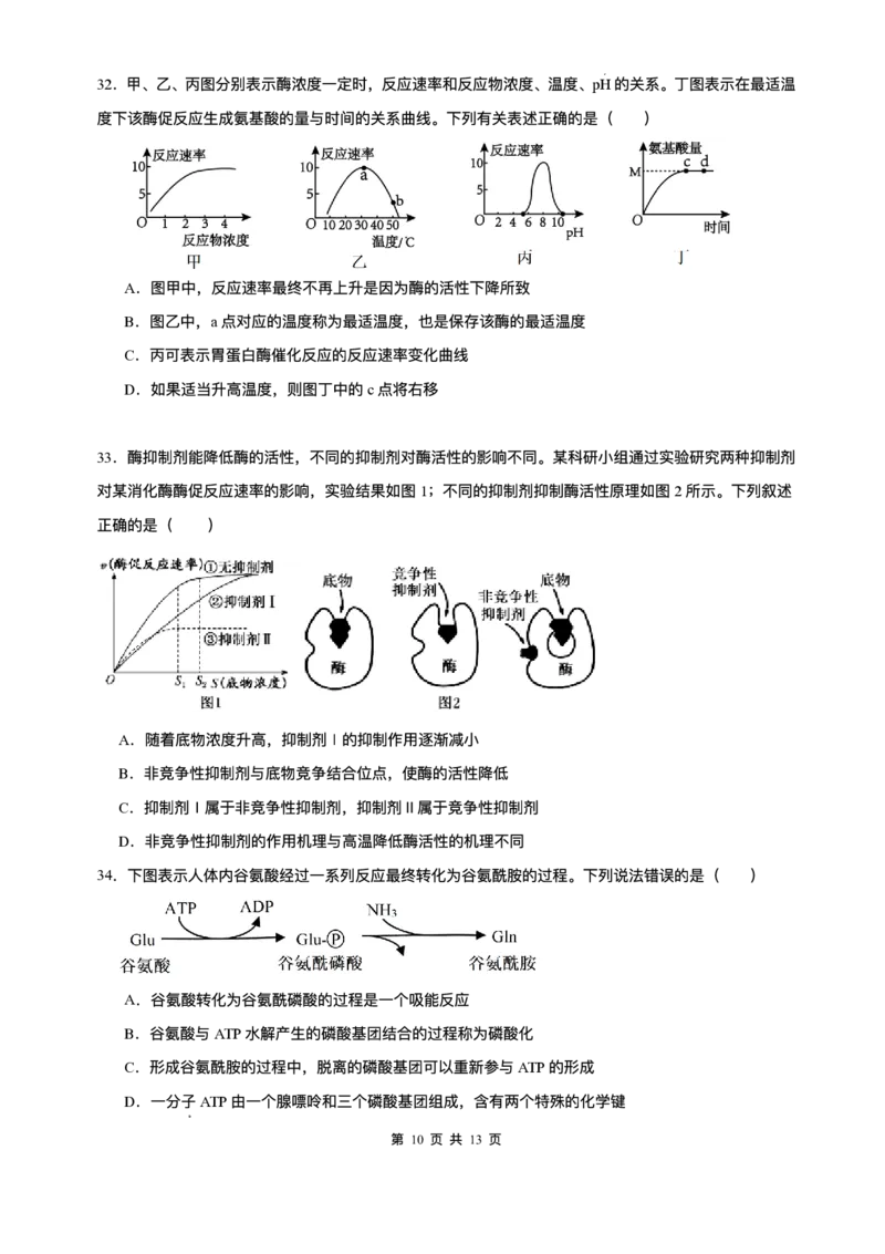 山东省济南第一中学2025-2026学年高一上学期期中生物试题含答案_2025年12月高一试卷_251218山东省济南第一中学2025-2026学年高一上学期期中学情检测
