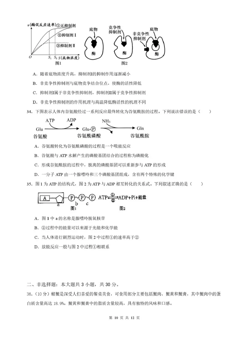 山东省济南第一中学2025-2026学年高一上学期期中生物试题含答案_2025年12月高一试卷_251218山东省济南第一中学2025-2026学年高一上学期期中学情检测