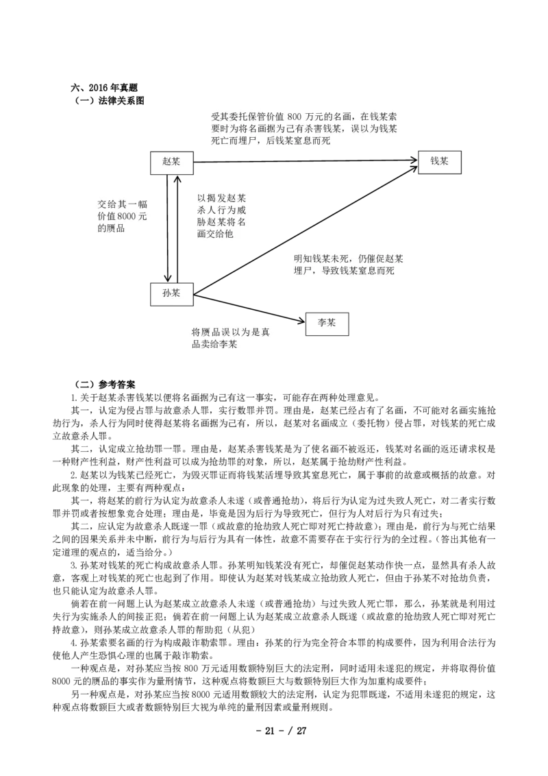 2011-2021主观分科-刑法（试题+解析）_法考真题相关_真题（02-26）_历史分科真题_3.主观分科真题2011-2021