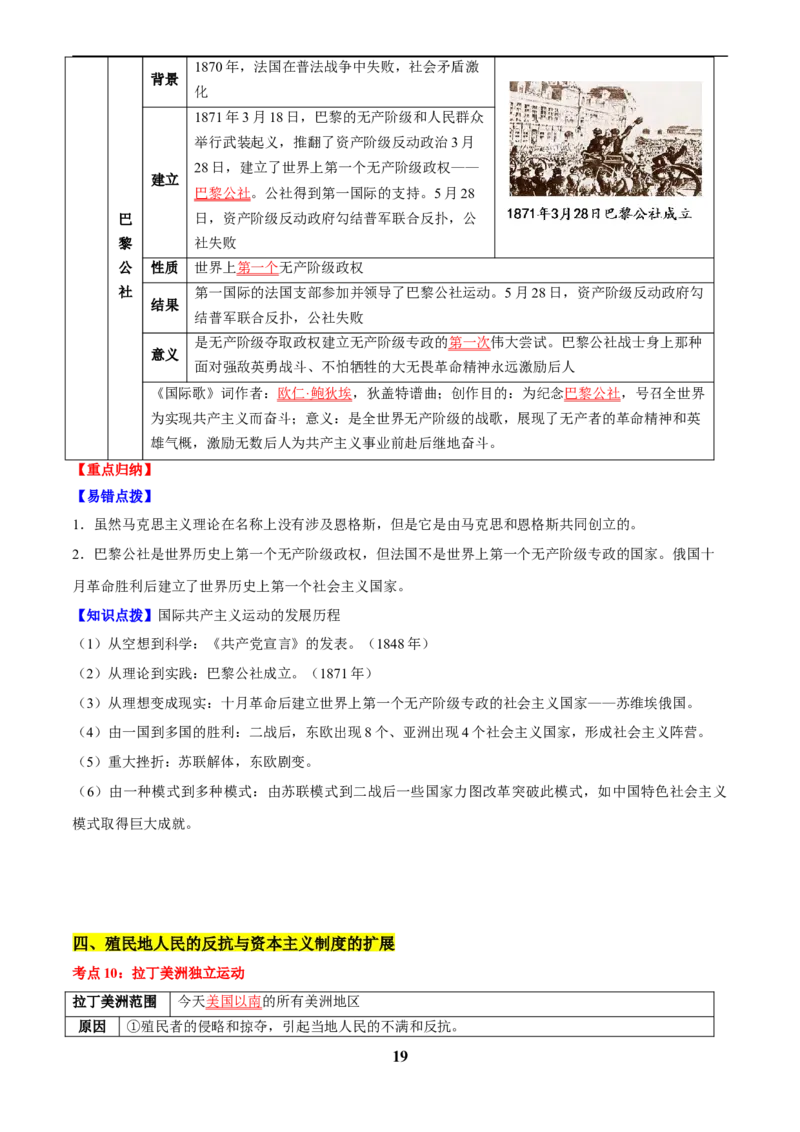 主题12近代世界(历史时空+热词背诵+考点梳理+素养导向+命题预测)_中考历史资料合集_中考历史专题复习讲义资料（可下载打印）