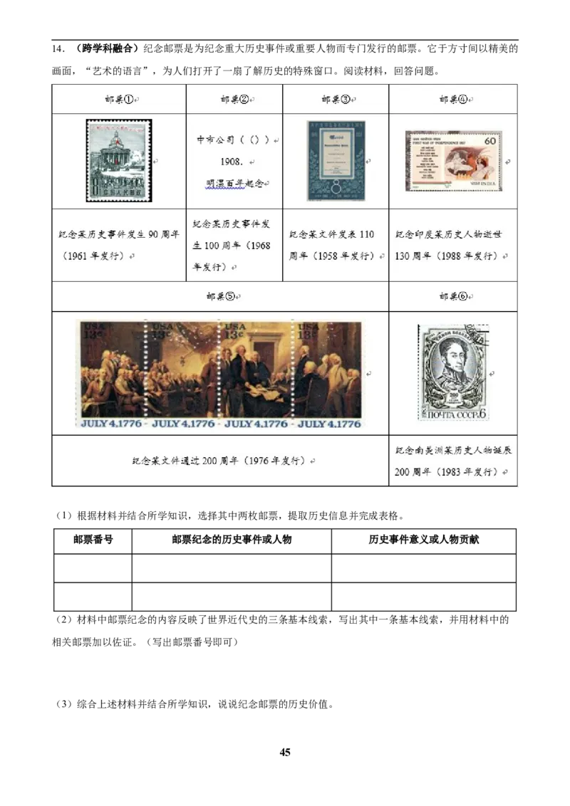 主题12近代世界(历史时空+热词背诵+考点梳理+素养导向+命题预测)_中考历史资料合集_中考历史专题复习讲义资料（可下载打印）
