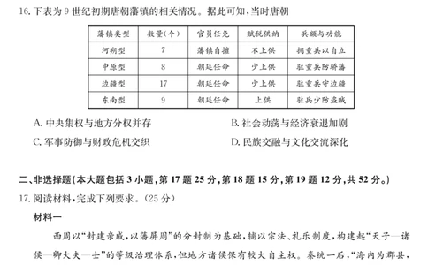 安徽省县中联盟2025～2026学年度第一学期高一10月联考历史_2025年10月高一试卷_251021安徽省县中联盟2025～2026学年度第一学期高一10月联考（26-X-035A）（全）