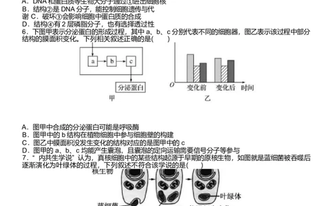 浙江省温州新力量联盟2024-2025学年高一下学期4月期中联考生物试卷_2025年05月试卷_0519浙江省温州新力量联盟2024-2025学年高一下学期4月期中联考试题