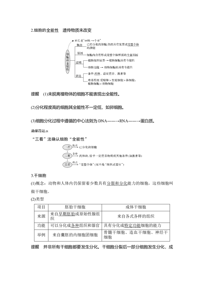 第12讲细胞的分化、衰老、凋亡与癌变_通用版（老高考）复习资料_2023年复习资料_一轮复习_2023年高考生物一轮复习讲义+课件（全国版）_2023年高考生物一轮复习讲义（全国版）