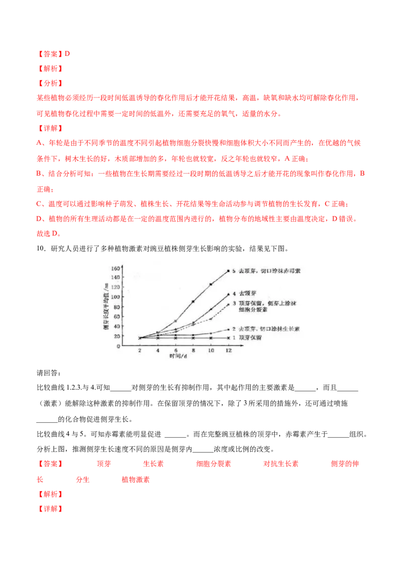 考向20植物生命活动的调节-备战2023年高考生物一轮复习考点微专题（全国通用）（解析版）_通用版（老高考）复习资料_2023年复习资料_一轮复习