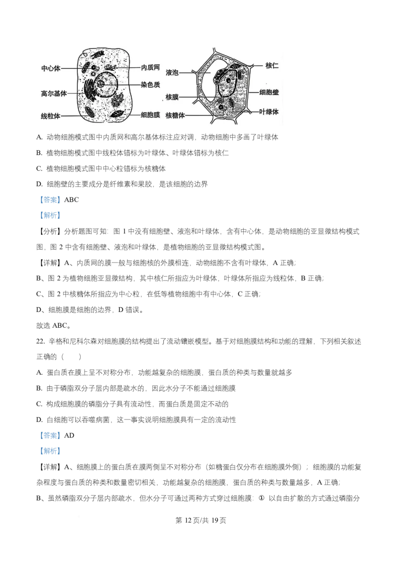 湖南省长沙市雅礼教育集团2025-2026学年高一上学期期中考试生物试题Word版含解析_2025年11月高一试卷_251118湖南省长沙市雅礼教育集团2025-2026学年高一上学期期中考试
