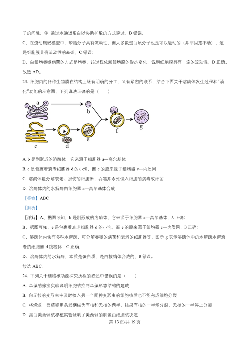 湖南省长沙市雅礼教育集团2025-2026学年高一上学期期中考试生物试题Word版含解析_2025年11月高一试卷_251118湖南省长沙市雅礼教育集团2025-2026学年高一上学期期中考试