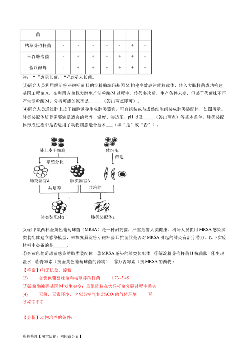第41讲动物细胞工程（练习）（解析版）_新高考复习资料_2024年新高考复习资料_一轮复习资料_完2024年高考生物一轮复习讲练测(课件+讲义+练习)（新高考）_讲义+练习