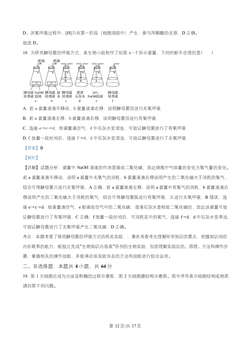 湖北省随州市随县一中、曾都一中实验班联考2025-2026学年高一上学期12月月考生物试题Word版含解析_2025年12月高一试卷