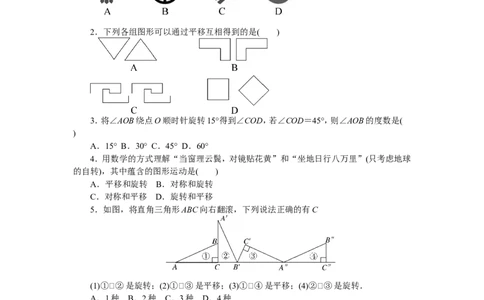 10.综合滚动练习：平移、轴对称、旋转变换及其综合_湘教版初中数学课件_数学湘教版7下教案PPT课件配套资料_数学湘教版7下&mdash;6.各阶段精品试题_精品专题