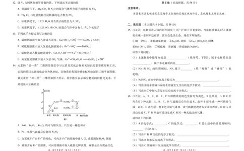 昭通一中教研联盟2025年秋季学期高一年级期中考试化学(B卷)-试卷_2025年12月高一试卷_251218云南省昭通一中教研联盟2025-2026学年高一上学期期中考试（A）（B）试卷