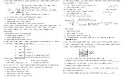 四川省成都市树德中学2025-2026学年高一上学期10月月考试题化学PDF版含答案（可编辑）_2025年10月高一试卷_251017四川省成都市树德中学2025-2026学年高一上学期10月月考试题