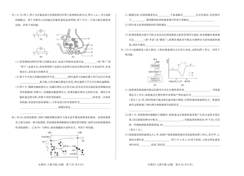 生物学人教专版天一大联考&middot;2025-2026学年高二年级阶段性测试（一）_2025年11月高一试卷_251107天一大联考&middot;河南省2025-2026学年高二年级阶段性测试（一）（全）