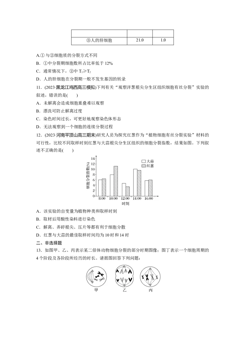 第4单元　课时练2　有丝分裂过程中相关变化及观察实验_新高考复习资料_2024年新高考复习资料_一轮复习资料_完2024生物步步高大一轮复习（课件+讲义）_学生版在此文件夹