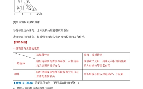 4.1普朗克黑体辐射理论（举一反三讲义）（解析版）_2026高考物理_222026版物理《高考一轮复习举一反三》全国版_2026《高中物理&bull;举一反三系列》选修三(RJ)_举一反三讲义