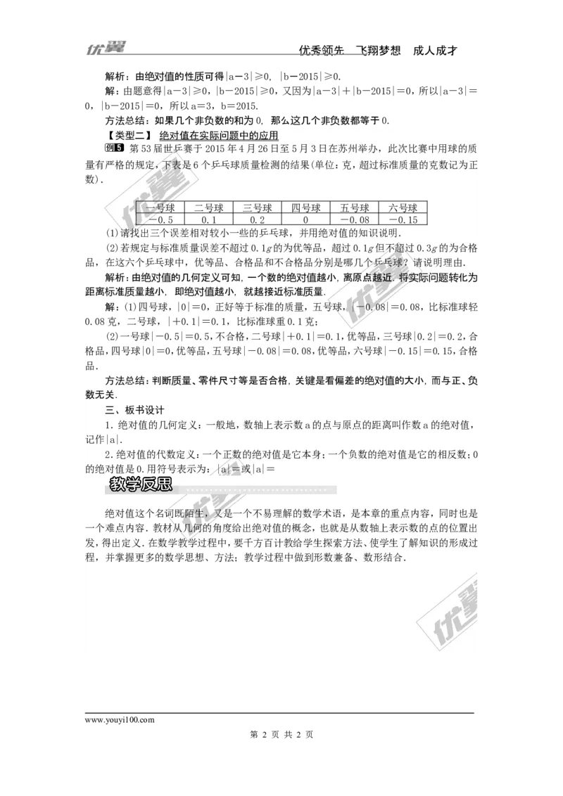 1.2.3绝对值1_湘教版初中数学课件_数学湘教版7上教案PPT课件配套资料_数学湘教版初中7年级上册word教案