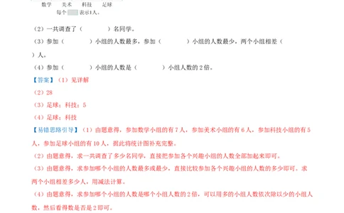 第四单元统计表和条形统计图（一）（易错知识梳理+3个易错考点讲练+优选真题拔尖练共32题）解析版(1)_三年级数学下册（苏教版）_母题专项练习-K36_2026版