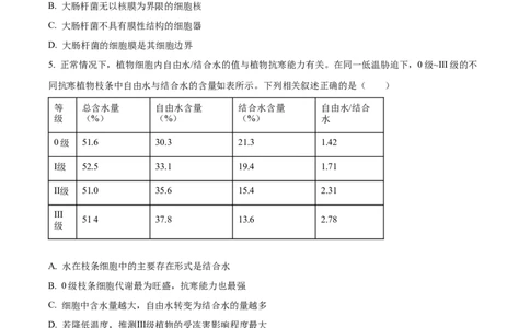河南省九师联考2024-2025学年高一上学期11月期中生物试题Word版无答案_2024年12月试卷_1203河南省九师联考2024-2025学年高一上学期11月期中考试
