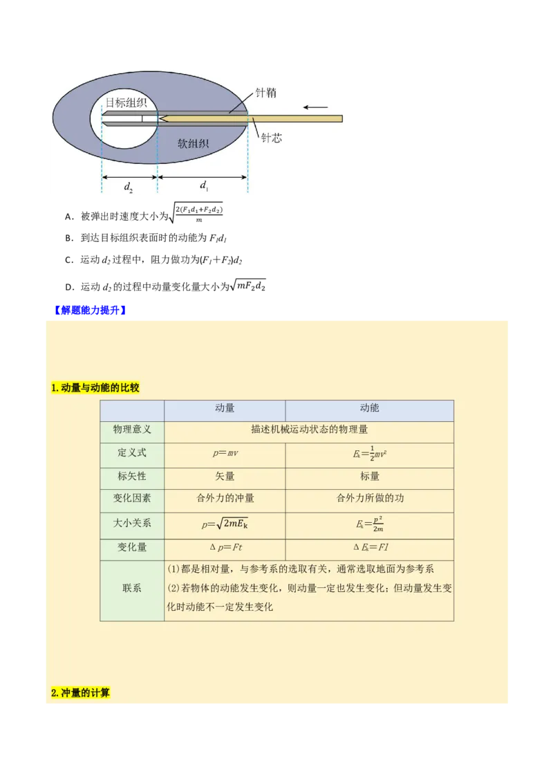 第33讲动量动量定理(原卷版)_2026高考物理_222026版物理《高考一轮复习举一反三》全国版_第33讲动量动量定理