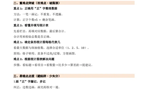 第四单元统计表和条形统计图（一）（期末知识清单）（苏教版&bull;新教材）_三年级数学下册（苏教版）_期末总复习-K159_期末总复习_2026版