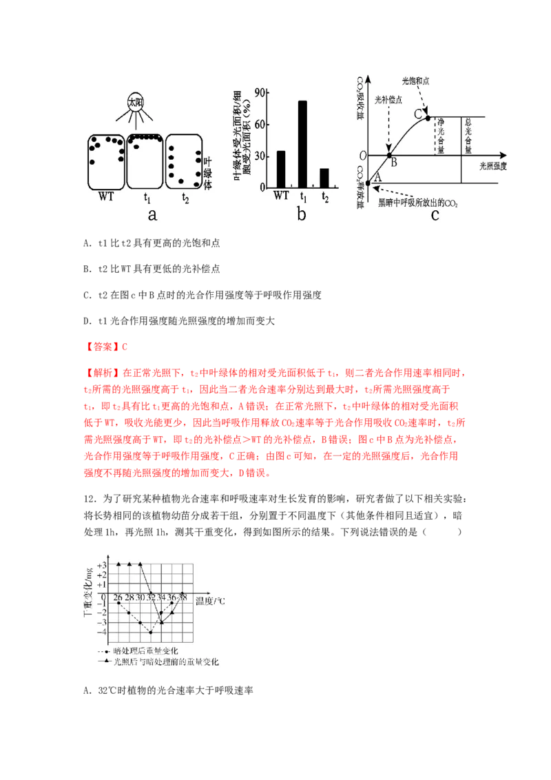 考点12光合作用（核心考点讲与练）-2023年高考生物一轮复习讲练测（全国通用）（解析版）_通用版（老高考）复习资料_2023年复习资料_一轮复习