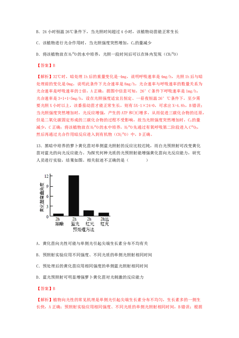 考点12光合作用（核心考点讲与练）-2023年高考生物一轮复习讲练测（全国通用）（解析版）_通用版（老高考）复习资料_2023年复习资料_一轮复习