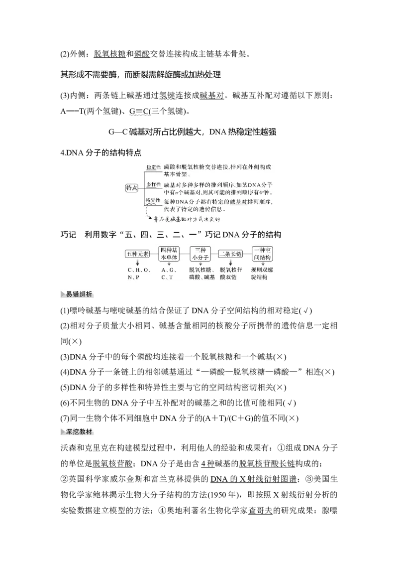 第17讲DNA的结构、复制及基因的本质_通用版（老高考）复习资料_2023年复习资料_一轮复习_2023年高考生物一轮复习讲义+课件（全国版）_2023年高考生物一轮复习讲义（全国版）