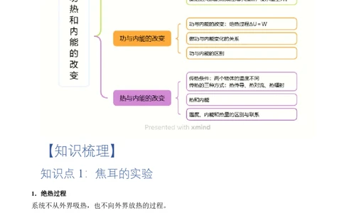 3.1功、热和内能的改变（举一反三讲义）（解析版）_2026高考物理_222026版物理《高考一轮复习举一反三》全国版_2026《高中物理&bull;举一反三系列》选修三(RJ)_第三章热力学定律